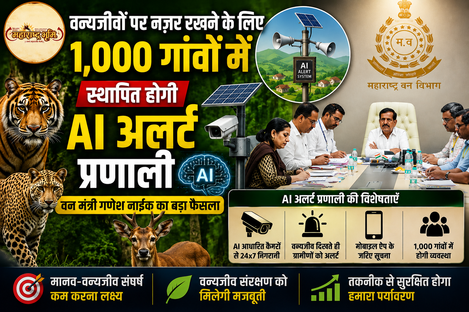 वन्यजीवों पर नज़र रखने के लिए 1,000 गांवों में स्थापित होगी AI अलर्ट प्रणाली: वन मंत्री गणेश नाईक