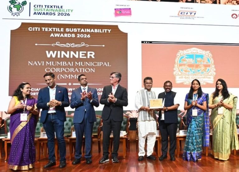 नवी मुंबई महानगरपालिकला सीआयटीआय टेक्सटाईल सस्टेनेबिलिटी राष्ट्रीय पुरस्कार 2026 प्रदान